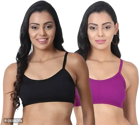 Women's Lightly Padded Sports Bralette (Pack of 2)-thumb0