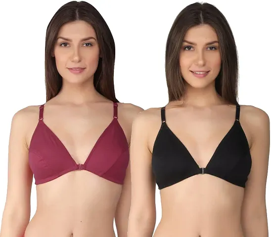 Non-Padded Non-Wired Medium Coverage Bra (Pack of 2)