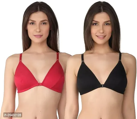 No-Padded Non-Wired Medium Coverage Front-open Bra (Pack of 3)