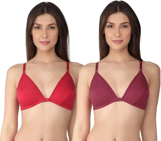 Non-Padded Non-Wired Medium Coverage Bra (Pack of 2)