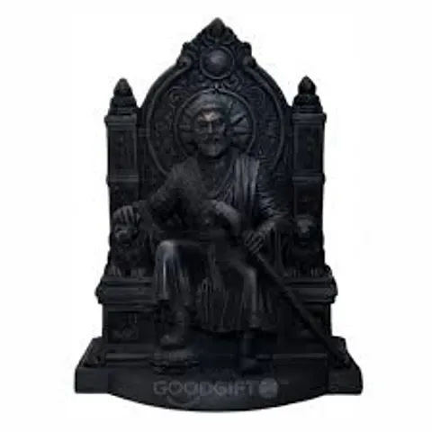 Good Gift 24 Resin Shri Chhatrapati Shivaji Maharaj Statue, Medium, Black