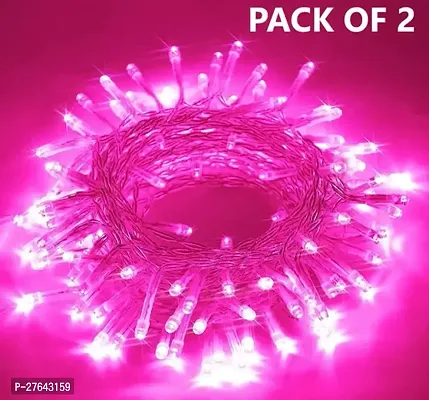 40 Feet 2 METER PINK 42 LED Bulb Power Pixel Decorative String Light for Birthday Festival Christmas Wedding Party Indoor Outdoor Decoration Diwali Light Diwali Lighting Ganpati Decorative Lights PINK Pack of 2-thumb0