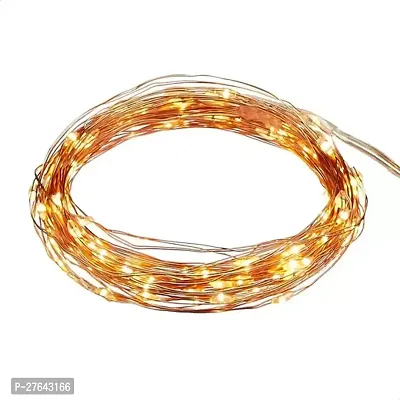 100 LED Copper Fairy String Lights 10 m with 1 USB Cable For Indoor Outdoor Decorations Diwali Christmas Wedding Party Lawn Warm light Pack of 1