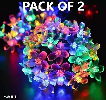 16 LED 4 Meter Blossom Multi Flower Fairy Lights String Lights Diwali Lights Christmas Lights Corded electric Plastic Square for Home Decoration 2 Pin Plug 4 Meter MultiColor 16 LED small Blub Multi Flower Pack Of 2