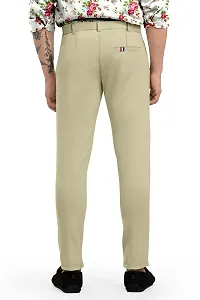 AJ BROTHERS Men's Slim Fit Track Pants Lycra Stretchable Regular Button Boot Cut/Bell Bottom Pant Lower Trousers (Cream) Size:-30-thumb4