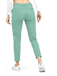 AJ BROTHERS Women's Slim Fit Track Pants Lycra Stretchable Regular Button Boot Cut/Bell Bottom Pant Lower Trousers (Rama) Size:-28-thumb3