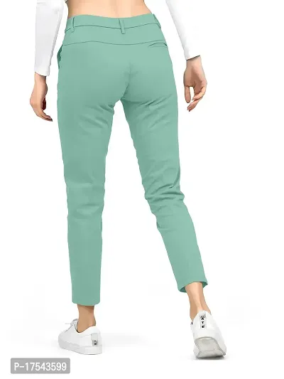AJ BROTHERS Women's Slim Fit Track Pants Lycra Stretchable Regular Button Boot Cut/Bell Bottom Pant Lower Trousers (Rama) Size:-28-thumb4