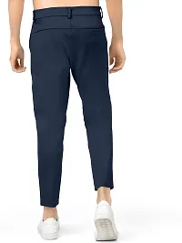 AJ BROTHERS Men's Slim Fit Track Pants Lycra Stretchable Regular Button Boot Cut/Bell Bottom Pant Lower Trousers (Navy Blue ) Size:-30-thumb3