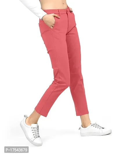 AJ BROTHERS Women's Slim Fit Track Pants Lycra Stretchable Regular Button Boot Cut/Bell Bottom Pant Lower Trousers (Gajari) Size:-36-thumb3