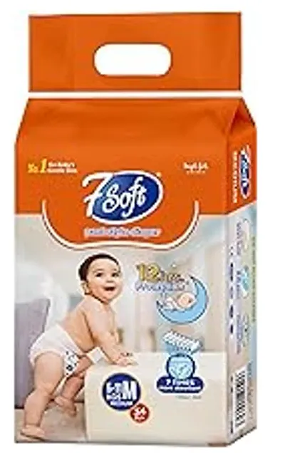 7 Soft Baby Diaper Pants Style Soft And Comfortable Size Medium 5 To 11 Kg Pack Of