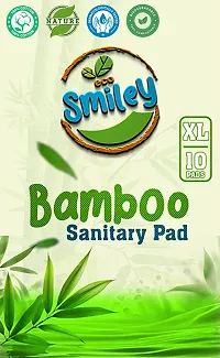 Eco Smiley Bamboo Sanitary Pads - Day  Night Pads | High Absorption | Organic and Natural Biodegradable 15 Pieces Pack of 6 (90 Pads), XL - 330mm-thumb2