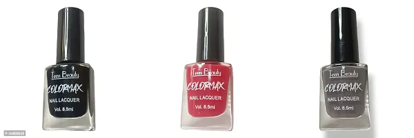 Stylish Multicoloured Nail Polish For Women Pack Of 3