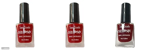 Stylish Multicoloured Nail Polish For Women Pack Of 3