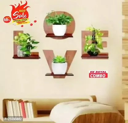 Trendy Wodd Wall Shelves For Living Roomand Office Combo set-thumb0