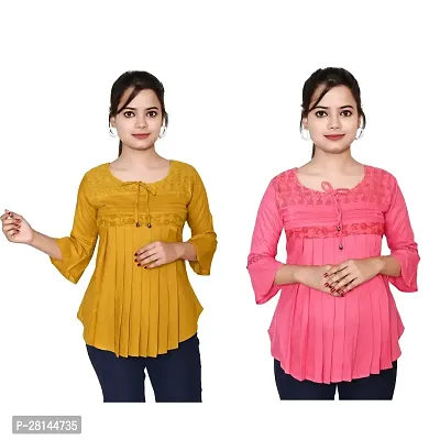 Trendy Rayon Top For Girl Combo Of 2-thumb0