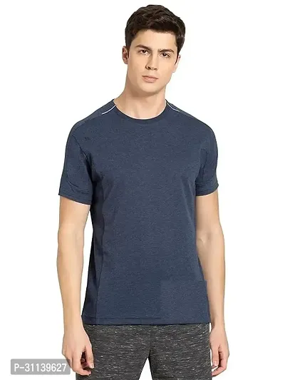 Slim Fit Elastane Blend Half Sleeve Casual T Shirt  Round Neck T Shirt-thumb0