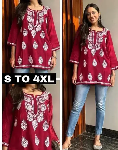 Trendy Rayon chikankari kurti for women