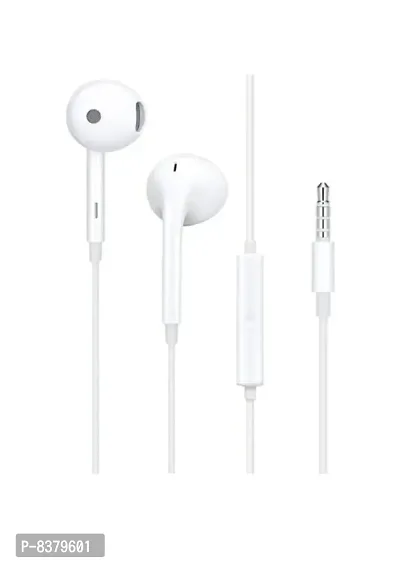 Wired Earphone with Mic- White-thumb0