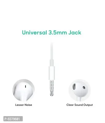 Wired Earphone with Mic- White-thumb3