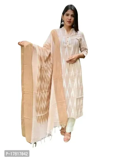 Ambika Fashion Handloom Cotton Unstitched Ikkat Suit Set for Women with Dupatta | Salwar Suit Ikkat Dress Material for Women | Top - 2.5 M, Bottom - 2.50 M  Dupatta - 2.5 M | Ambika Fashion GR 101