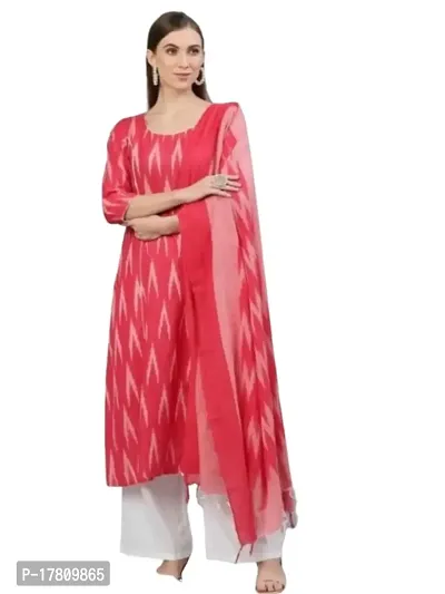 Ambika Fashion Handloom Cotton Unstitched Ikkat Suit Set for Women with Dupatta | Salwar Suit Ikkat Dress Material for Women | Top - 2.5 M, Bottom - 2.50 M  Dupatta - 2.5 M | Ambika Fashion GR 91