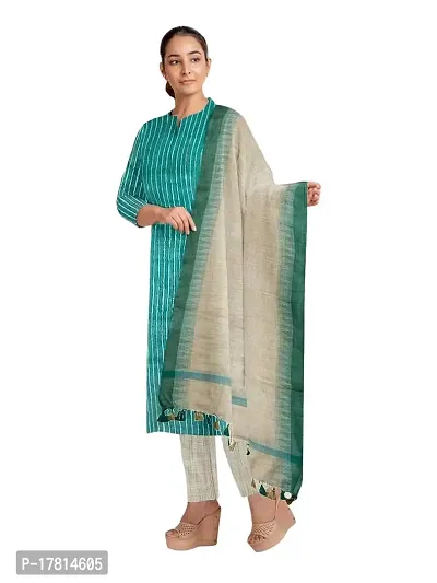 Manikant Handloom Jute Silk Unstitched Suit Set for Women with Dupatta | Jute Silk Salwar Suit Dress Material for Women  Girls | Top - 2.4 M, Bottom - 2.4 M  Dupatta - 2.25 M | MK GR 103-thumb0