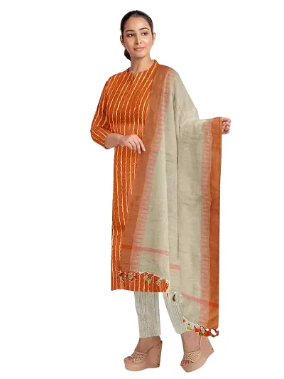 Stylish Jute Silk Self Pattern Unstitched Suit