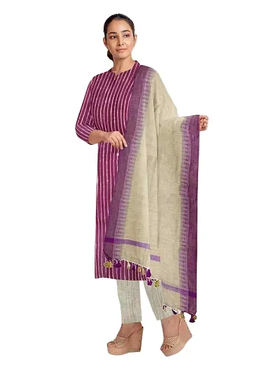 Stylish Jute Silk Self Pattern Unstitched Suit