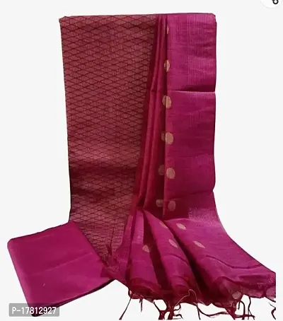 Manikant Handloom Semi Tussar Silk Unstitched Suit Set for Women with Dupatta | Salwar Suit Dress Material for Women  Girls | Top - 2.5 Mtrs, Bottom - 2.50 Mtrs  Dupatta - 2.3 Mtrs | MK 113