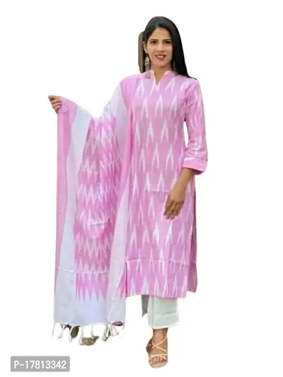 Ambika Fashion Handloom Cotton Unstitched Ikkat Suit Set for Women with Dupatta | Salwar Suit Ikkat Dress Material for Women | Top - 2.5 M, Bottom - 2.50 M  Dupatta - 2.5 M | Ambika Fashion GR 93-thumb0