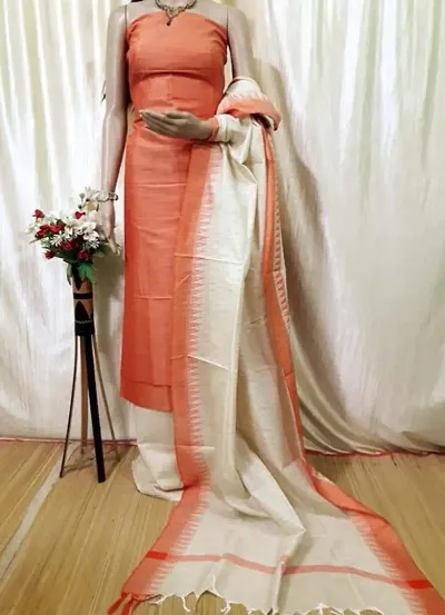 Beautiful Cotton Ikat Dress Material with Dupatta