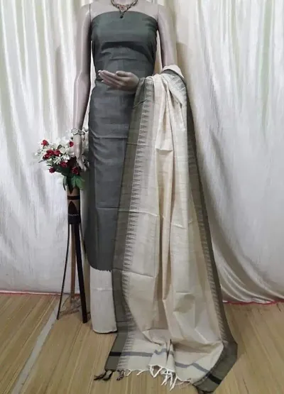 Women's Beautiful Dupion Khadi&nbsp;Suit Dress Material with Dupatta