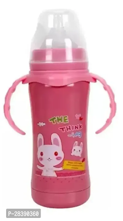 Cartoon Printed Baby Steel Feeding Bottle For Hot And Cold Milk-thumb0