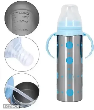 3 In 1 Baby Feeding Bottle Thermo-Steel Multi Functional-Sipper, Nipple And Straw-thumb0