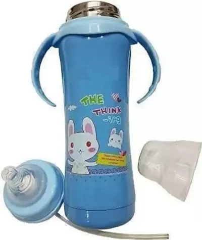 Manan Shopee Double Wall Insulated Kids Stainless Steel Bottle, Anti Colic Feeding Bottle(240ml Blue)
