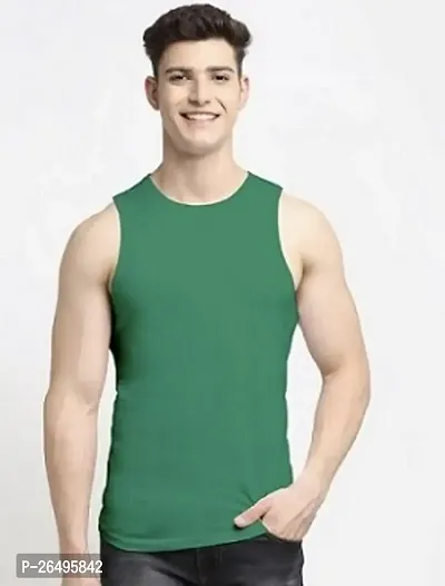 Classic Polyester Solid Sports Vest for Men-thumb0