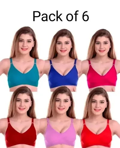 Stylish Blend Solid Bras For Women Pack Of