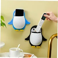 tvAt 2 Pcs Penguin Storage Box Wall Mounted Storage Holder Penguin Shape Storage Box Toothpaste Holder Makeup Brush Holder Cartoon Shelf Pencil Holder Charger Office Wall Hanging Plastic-thumb4