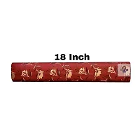 H.A.M Fab Orange Color, Brown Flower Design, Size - 45 x 500 cm, Rectangular Long Shelf Liner, 5 Meter Sheet Roll / Mat for Drawer, Antislip Mat-thumb1