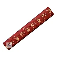 H.A.M Fab Orange Color, Brown Flower Design, Size - 45 x 500 cm, Rectangular Long Shelf Liner, 5 Meter Sheet Roll / Mat for Drawer, Antislip Mat-thumb2