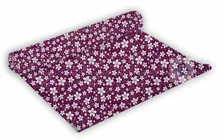 H.A.M Fab Light Pink Color, White Flower Design, Antislip Mat Size - 45 x 500 cm, 5 Meter Rectangular Long Shelf Liner, Sheet Roll / Mat for Drawer-thumb1