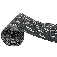 H.A.M Fab 10 Meter Rectangular Long Shelf Liner Black Color, White Flower Design, Sheet Roll / Mat for Drawer, Antislip Mat, Size - 45 x 1000 cm-thumb4