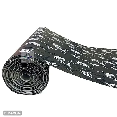 H.A.M Fab 10 Meter Rectangular Long Shelf Liner Black Color, White Flower Design, Sheet Roll / Mat for Drawer, Antislip Mat, Size - 45 x 1000 cm-thumb5