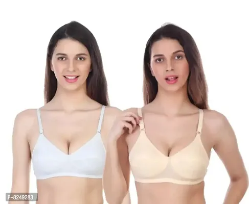Women Non Padded Pure Cotton Bra (Pack Of 2)