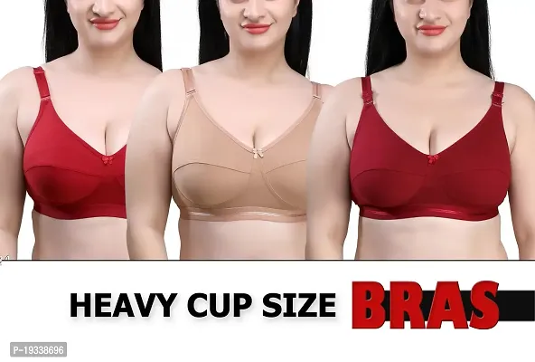 Special Big Size Non Padded Full Coverage Bra Pack of -3