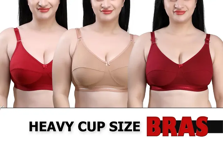 Special Big Size Non Padded Full Coverage Bra Pack of -3