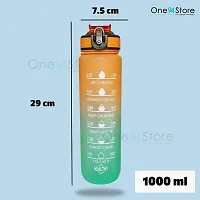 Motivational water bottle with time marker  straw-thumb1