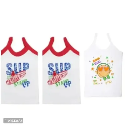 Stylish White Cotton Printed Camisole For Girls Combo Of 3