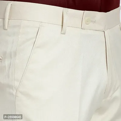 Stylish Beige Cotton Blend Mid-Rise Trouser For Men-thumb5