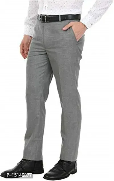 ELANHOOD Mens Formal Trousers (28, Grey) Regular-thumb3